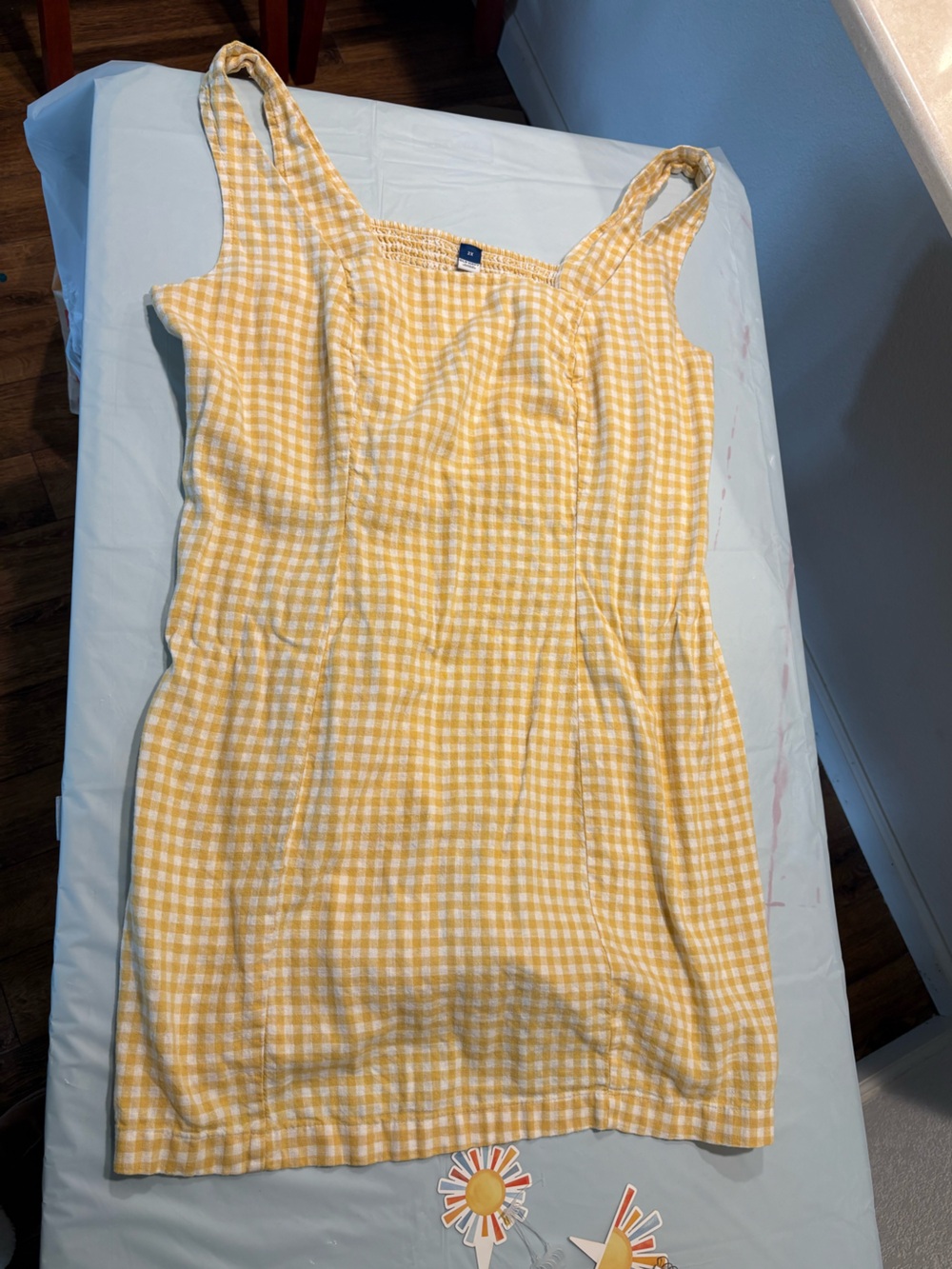 Old Navy Yellow and White Gingham mini dress
